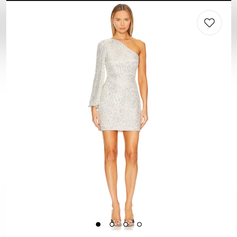 WHITE AND SILVER SEQUIN MINI DRESS